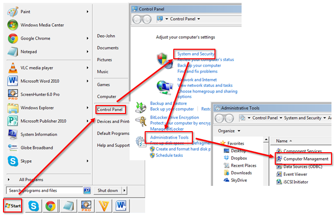 How To Use The Computer Management Administrative Tool On Windows 7 And 8 Windows Techies