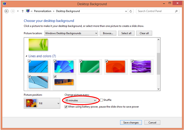 7 Tips For Customizing The Desktop Windows Techies After Doing So A Drop Down List Of Time Interval Options Will Appear And You Can Simply On The One That Want To Set For Desktop Background